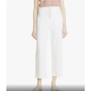 Veronica Beard Crossbow Crop Wide Crop High Rise Jeans - Size 32 - White